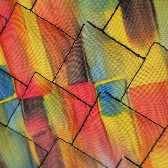 Caroline Rose Multicolor Quilted Zip Front Oversized Vest w/ Pockets - Size M - Picture 6 of 9